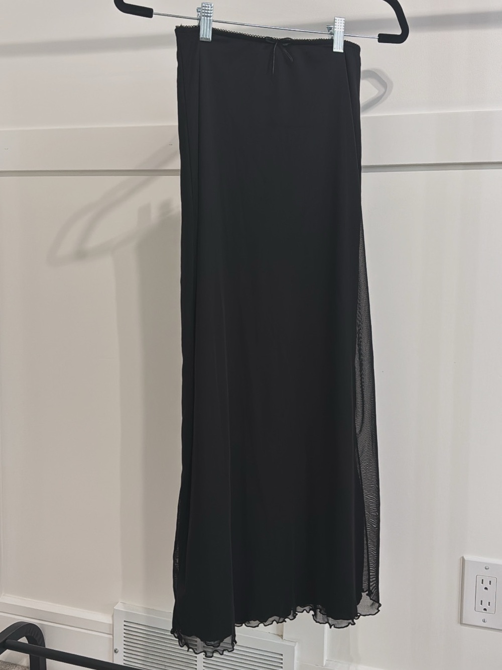 Women's whimsigoth witchy style Black Sheer Overlay Maxi Dress